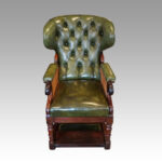 Victorian mahogany reclining library chair - Image 2