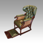 Victorian mahogany reclining library chair - Image 6