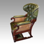 Victorian mahogany reclining library chair - Image 4