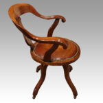 Victorian mahogany revolving desk chair - Image 2