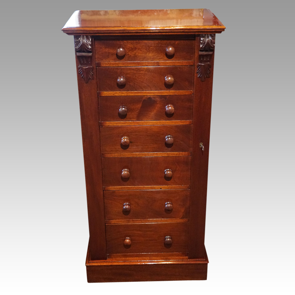 Victorian-mahogany-small-Wellington-chest.jpg Victorian mahogany Wellington chest - Image 1