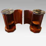 Victorian mahogany circular bedside cabinets - Image 4