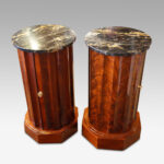 Victorian mahogany circular bedside cabinets - Image 2