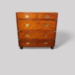 Victorian teak campaign chest