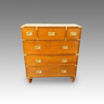 Victorian oak brass bound military chest