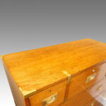 Victorian oak brass bound military chest - Image 8