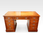 Victorian oak double pedestal desk