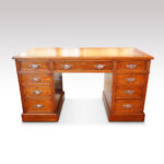 Victorian oak double pedestal desk - Image 12