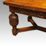 Victorian oak draw leaf dining table - Image 5