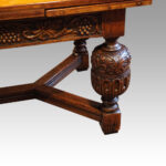 Victorian oak draw leaf dining table - Image 6