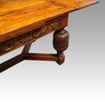 Victorian oak draw leaf dining table - Image 8