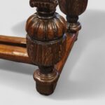 Antique large oak draw leaf dining table - Image 11