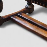 Antique large oak draw leaf dining table - Image 9