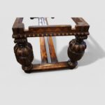 Antique large oak draw leaf dining table - Image 7