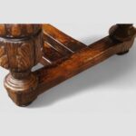 Antique large oak draw leaf dining table - Image 8