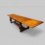 Antique large oak draw leaf dining table - Image 4