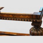 Antique large oak draw leaf dining table - Image 3