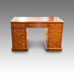 Victorian honey oak pedestal desk