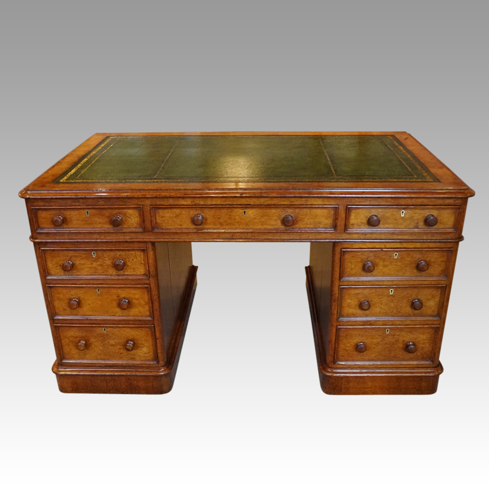 Victorian-oak-pedestal-desk-4.jpg Victorian oak pedestal desk - Image 1