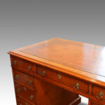 Victorian honey oak pedestal desk - Image 6