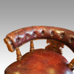 Victorian oak revolving desk chair - Image 5