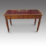 Victorian oak writing table - Image 6
