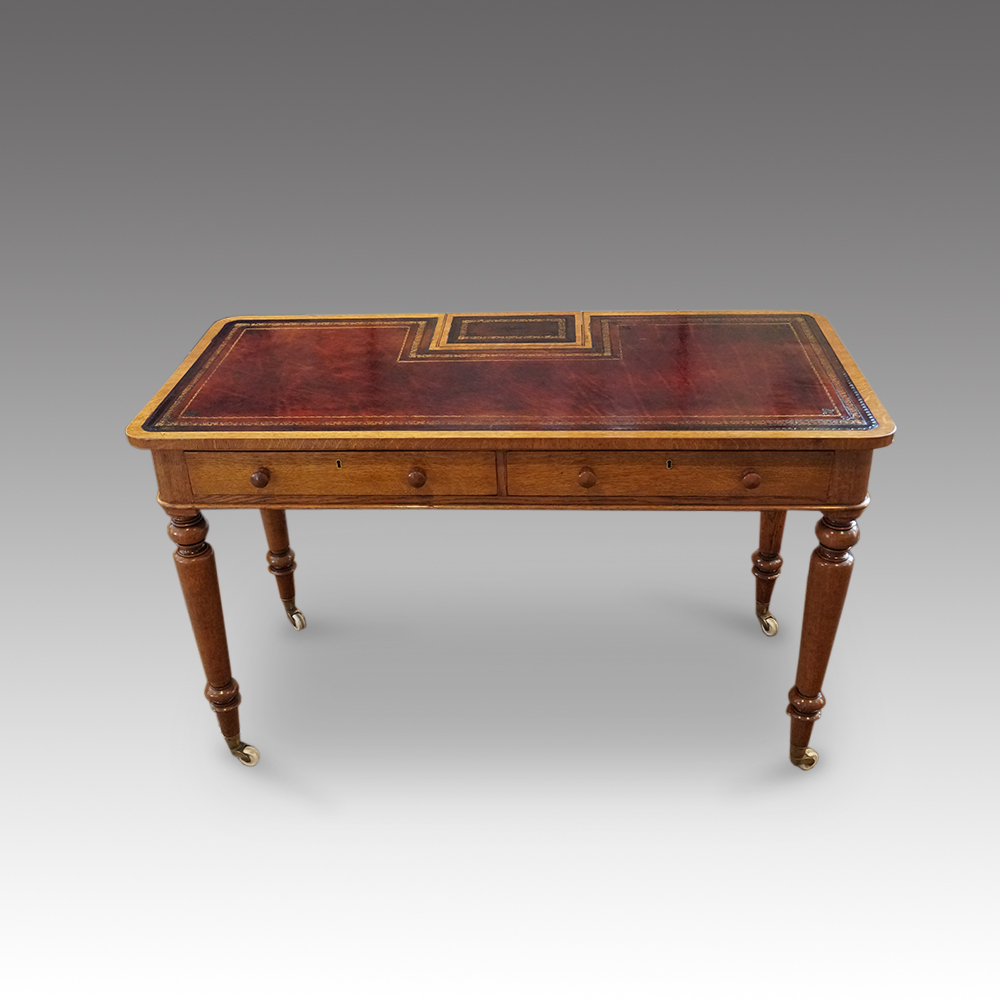 Victorian-oak-writing-table.jpg Victorian oak writing table - Image 1