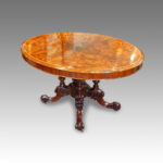 Victorian inlaid walnut oval dining table - Image 2