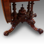 Victorian inlaid walnut oval dining table - Image 5