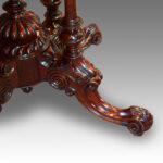 Victorian inlaid walnut oval dining table - Image 3