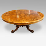 Victorian inlaid burr walnut coffee table - Image 4