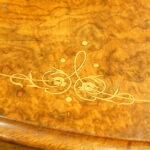 Victorian oval inlaid walnut stretcher table Now Sold - Image 3