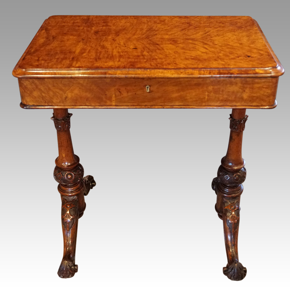 Victorian-pollard-oak-work-table.jpg Victorian pollard oak worktable - Image 1