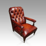 Victorian leather easy chair - Image 8