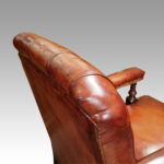 Victorian leather easy chair - Image 6