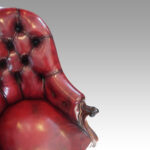 Victorian red leather reading chair - Image 8