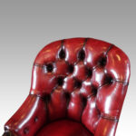 Victorian red leather reading chair - Image 6