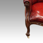 Victorian red leather reading chair - Image 5