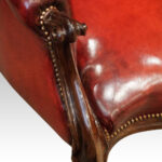 Victorian red leather reading chair - Image 4