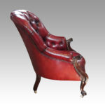 Victorian red leather reading chair - Image 2