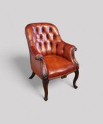 Victorian rosewood leather library chair - Image 7