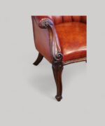 Victorian rosewood leather library chair - Image 5