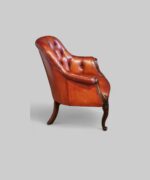 Victorian rosewood leather library chair - Image 2