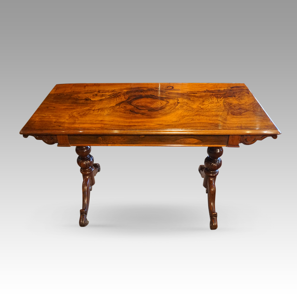 Victorian-rosewood-library-table.jpg Victorian rosewood library table - Image 1