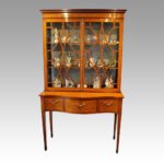 Victorian satinwood inlaid display cabinet