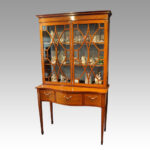 Victorian satinwood inlaid display cabinet - Image 3