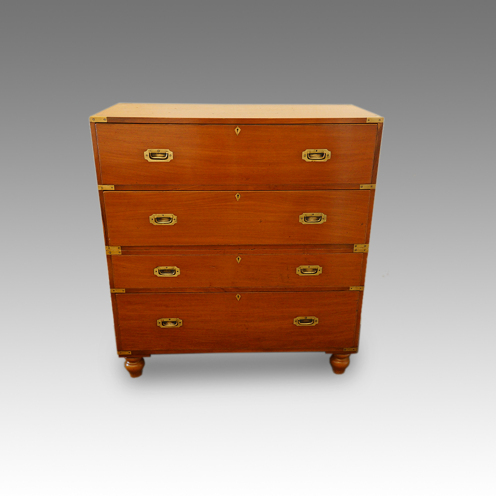 Victorian-satinwood-military-chest.jpg Victorian satinwood military chest - Image 1