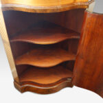 Victorian serpentine inlaid marquetry corner cabinet - Image 3