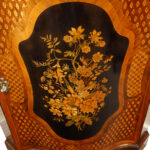 Victorian serpentine inlaid marquetry corner cabinet - Image 11