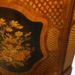Victorian serpentine inlaid marquetry corner cabinet - Image 9
